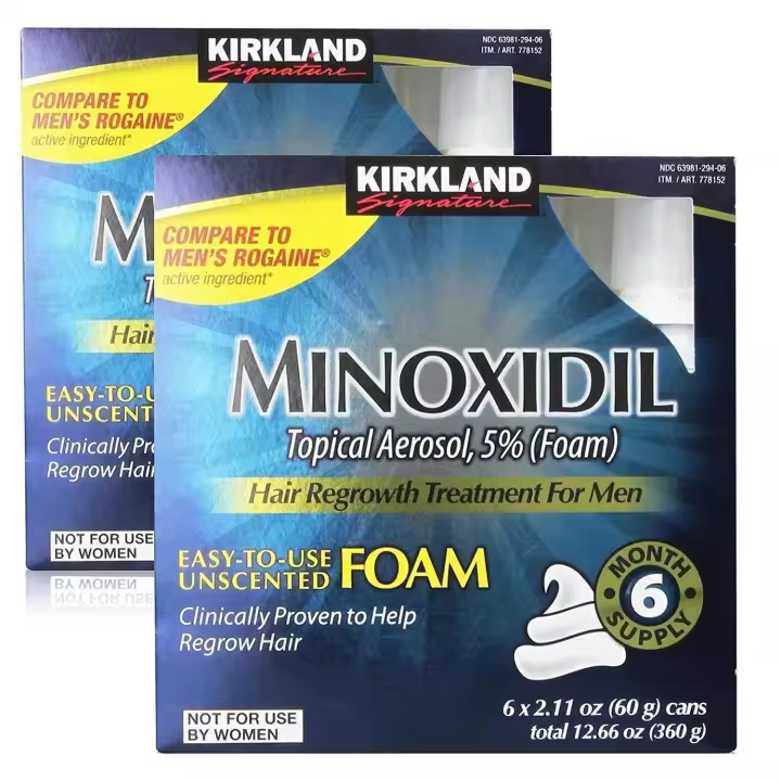 Tratamiento para el recrecimiento del cabello Kirkland Signature con espuma de minoxidil para hombres, 2.11 oz (6 unidades) - 1