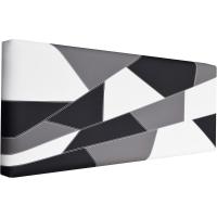 Cabecero de cama tapizado en polipiel Mod. Brooklyn 1, para cama de niño, juvenil y matrimonio (Blanco-Negro-Gris, 140x70) - details 8