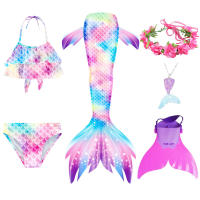 Traje de baño de cola de sirena para niños y niñas, bañador con Monofin - details 25