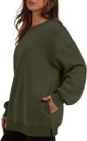 Sudadera holgada de manga larga con cuello redondo para mujer - details 36