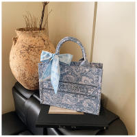 Bolso de Mano Impreso de Estilo Nacional para Mujeres Bolso de Oficina de Gran Capacidad Versátil para Primavera/Verano - details 17