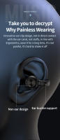 Mini auriculares inalámbricos con Clip para la oreja, audífonos de música de graves HIFI, Bluetooth, auricular deportivo único con micrófono táctil, auricular de negocios - details 3