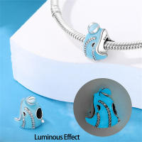 Plata de Ley 925, bonitos delfines de circo, cuentas que brillan en la oscuridad, compatibles con pulseras originales Pandora, abalorios, regalo de joyería para mujer - details 2