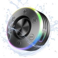 Altavoz Bluetooth Portátil IPX7 Impermeable con Ventosa, Luces LED Multicolor, Radio FM, Sonido 360 °   Estéreo, 5h Autonomía, Bajo Profundo, Ideal para Ducha, Viajes y Exteriores (Italia 2025 nuevos productos están a la venta) - details 1
