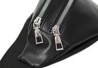 Bolso de pecho Vintage de Color sólido para mujer, bolso cruzado de cuero PU, bolsos de cintura con doble cremallera, riñonera informal - details 6