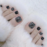 Set de manicura de uñas postizas redondas, 24 piezas, estilo gótico, para festivales, cosméticos para fiestas - details 6
