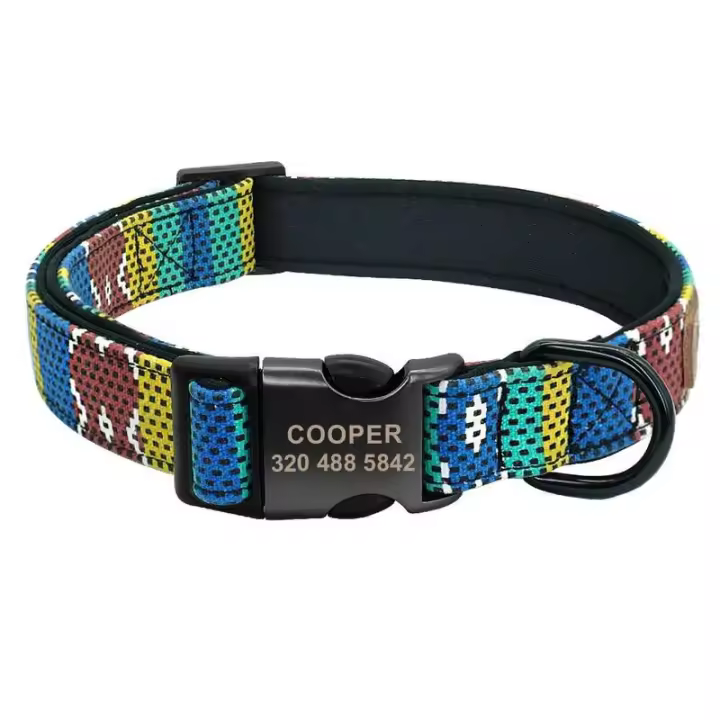 Collar personalizado perro, correa de nailon con estampado colorido para perros pequeños, medianos y grandes - 1