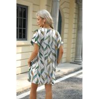 BUNO-2025 Camiseta holgada de manga corta para mujer, vestidos estampados con bolsillos y cuello redondo - details 10