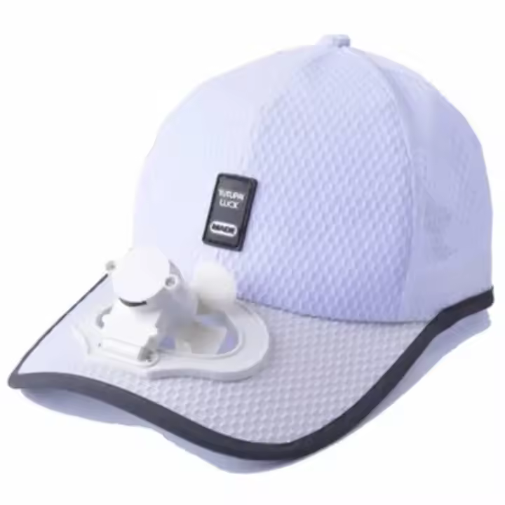 K Gorra de béisbol con protección solar para adultos, mini ventilador de refrigeración recargable por USB, malla transpirable, gorra de camionero estable para pescar, - 1