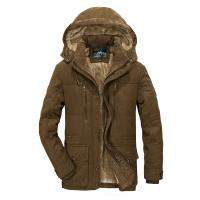 Chaqueta larga de plumón con capucha para hombre, abrigo grueso y cálido, se adapta bien, múltiples bolsillos para ropa informal, Invierno - details 2