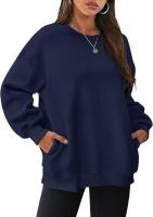 Sudadera holgada de manga larga con cuello redondo para mujer - details 19