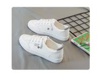 Zapatillas deportivas de tenis blancas para mujer, zapatillas deportivas informales para correr, mocasines de tendencia, monopatín de cuero para verano - details 18