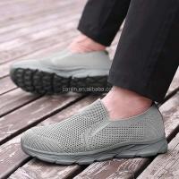 Nuevos zapatos deportivos negros transpirables para hombre, planos, cómodos, antideslizantes, suaves y para personas mayores, tela de malla ligera para fitness - details 8