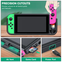 -funda protectora para Nintendo Switch, carcasa anticaída a prueba de golpes con 7 ranuras de almacenamiento para tarjetas de juego, TPU + PC - details 4