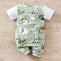 Romper IURNXB Para Bebé Niño Con Estampado De Animal De Zoológico Ropa De Bebé Recién Nacido Dos Piezas Falsas Con Mangas Cortas Estilo Europeo Y Americano Para Juego Casual - details 7