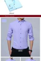 Camisa blanca de manga larga de tres botones para hombre, estilo informal coreano, verano - details 3
