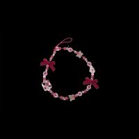 Joyería para teléfono, lazo rosa antipérdida, cadena para teléfono móvil con cuentas de corazón antipérdida, cordón para teléfono, funda para teléfono, cordón, correa para teléfono móvil - details 0