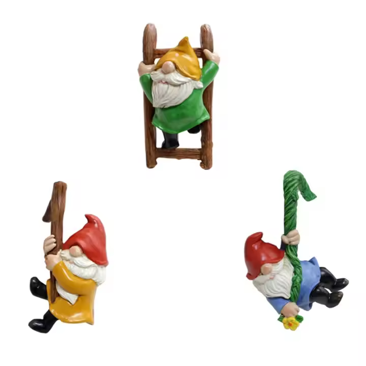 Miniaturas de Maceta de Flor Gnomo Esculturas de Estatua para Jardín y Oficina Regalo Perfecto - 1