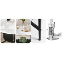 Mesa de Mamá de Centro Redonda Mesa de Café Baja Blanca con 2 Niveles para Sofá Salón Habitación - details 3