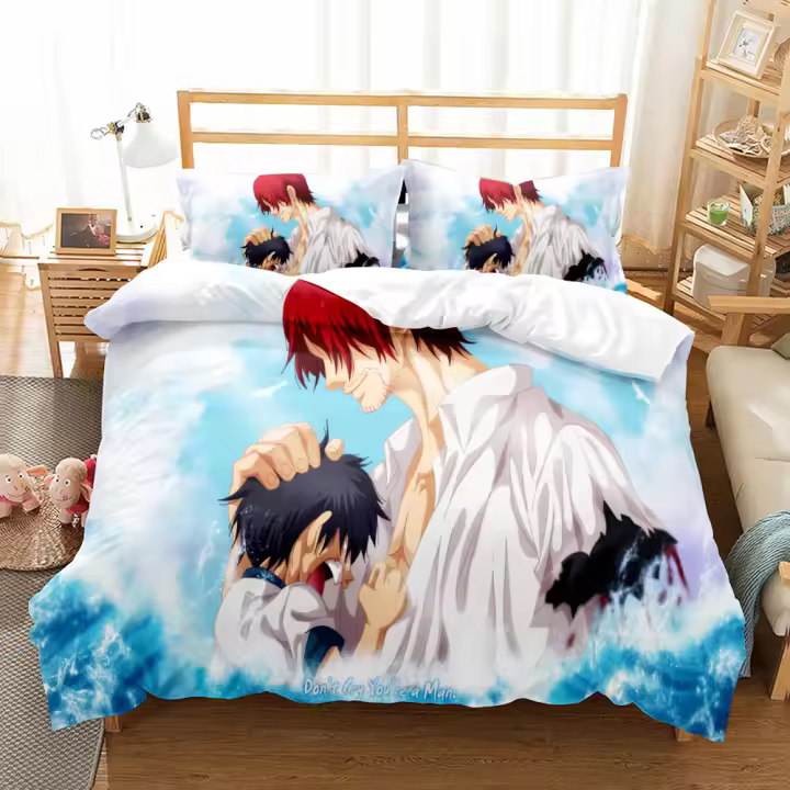 Juego de cama de 3 uds con funda de edredón para jóvenes piratas, estudiantes, Anime, pequeño, individual, doble, Queen, King, Cal, tamaño King - 1