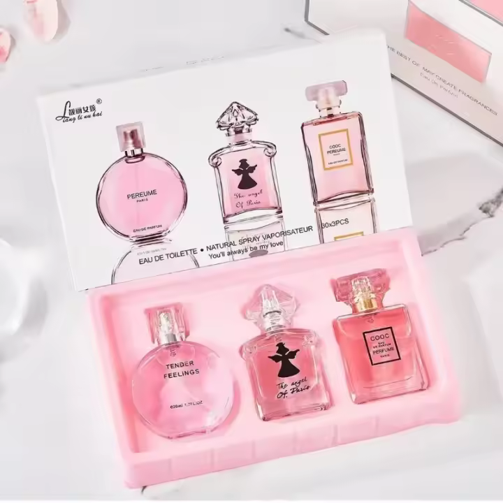 Set de Tres Piezas de Paris Angel Vestido Negro Pequeño Aroma Duradero Elegante y Fresco - 1