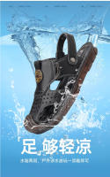 Primera capa de cuero de vaca sandalias de los hombres de la bolsa de la cabeza de verano desgaste casual zapatos de playa de los hombres antideslizante hueco zapatillas de los hombres tendones de res - details 3