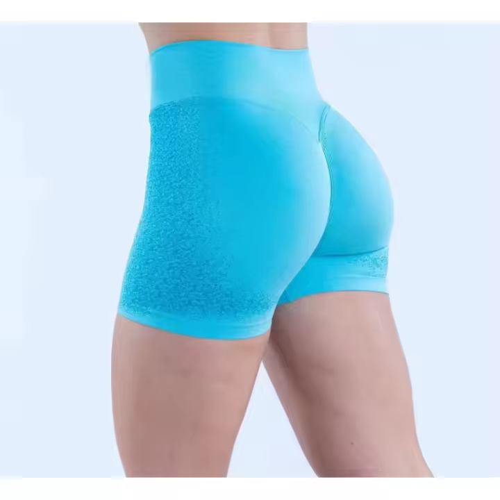 Shorts deportivos de cintura alta sin costuras para mujer, shorts de yoga para levantamiento de glúteos, shorts deportivos transpirables para fitness, ropa deportiva - 1