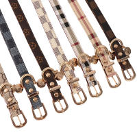 Conjunto de Collar y cuerda de tracción de piel sintética para mascotas pequeñas, peluche de moda - details 3