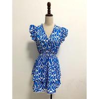 Vestido corto estampado con cuello en V, estilo europeo y americano, elegante y con temperamento, para mujer, verano 2025 - details 6