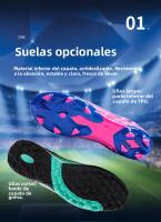 Transpirable pareja interior y exterior hierba uñas largas uñas cortas zapatos de fútbol - details 5
