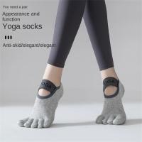 1 par de calcetines de cinco dedos para mujer, calcetines de yoga antideslizantes profesionales, calcetines de fitness Pilates - details 4