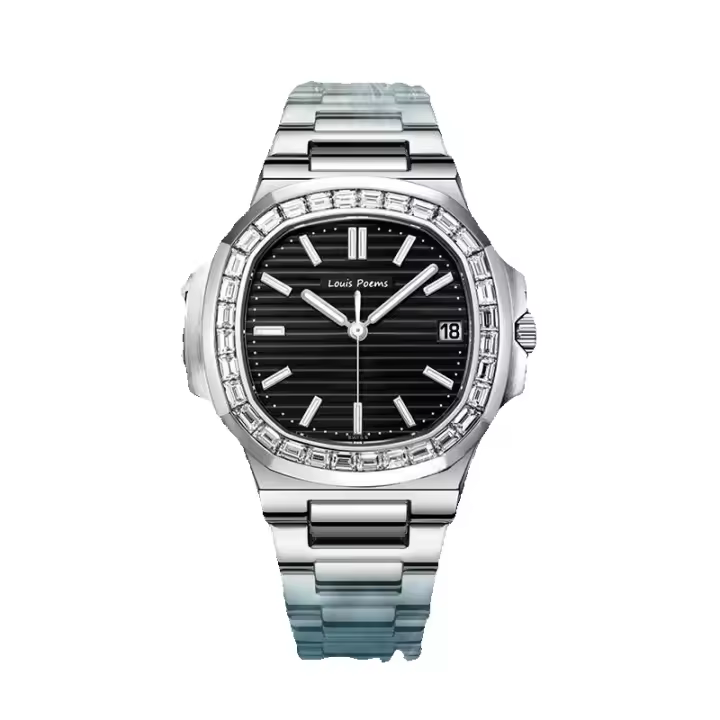 Reloj Reloj mecánico Completamente automático para Hombres de Estilo Negro Reloj Informal de Negocios Resistente al Agua, Esfera Negra de Alta Gama con Luminoso - 1