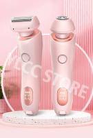 Maquinillas de afeitar eléctricas para mujer, afeitadoras faciales 2 en 1 para Bikini, depilación para axilas, piernas, recortador corporal para mujer, resistente al agua IPX7 - details 5