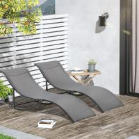 Plegables Tumbonas de Jardín con Marco de Aluminio en Forma de S Carga de 120 kg para Piscina Patio Terraza 165x61x63 cm Gris Oscuro - details 1
