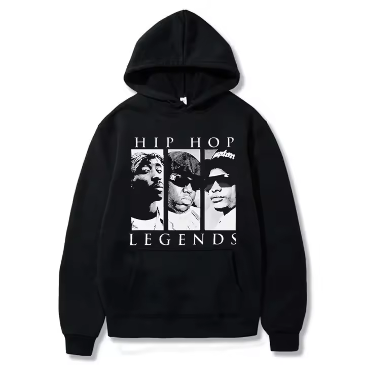 Sudadera con Capucha de Hip Hop Legenda Tupac Vintage Cool para Mujer en Otoño Sudadera de Moda - 1