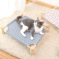 Cama extraíble y transpirable para mascotas, hamaca portátil con marco de madera, sofá de lona para cachorros y gatos, Verano - details 6