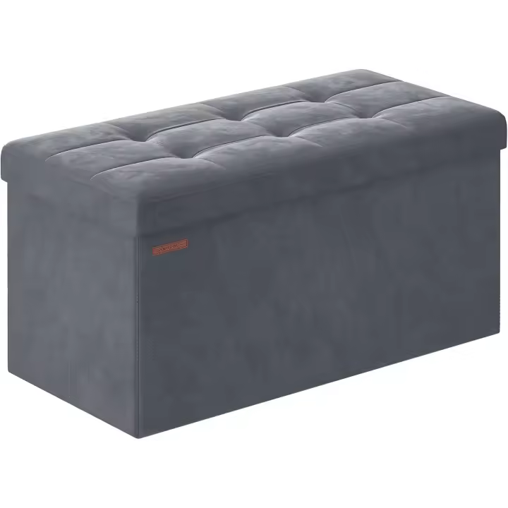 Mueble de Almacenamiento Plegable 38x110x38cm Soporta hasta 300kg Ideal para Sala de Estar, Dormitorio, Entrada Blanco Crema LSF277W01 - 1