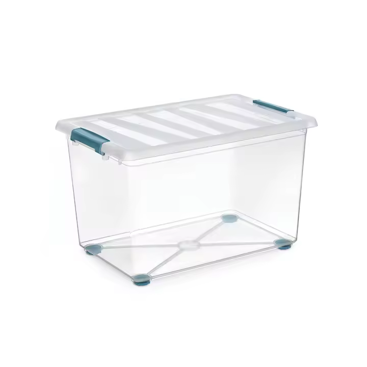 Caja Katla transparente de 57L con ruedas y asas ergonómicas de 59x39x36,5cm - 1