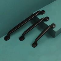 Manijas de gabinete negro, tiradores cuadrados para cajones y armarios, pomos dorados para puertas de baño, muebles, manija de cocina - details 12