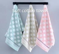 Toalla gruesa de algodón Jacquard con lunares, suave, absorbe el agua, lavado de cara para el hogar - details 1