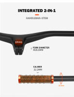 TOSEEK Mtb Handlebars And Stem 28.6mm-17Degree Carbon Integrated Handlebar For Mountain Bike 660~80070/80/90/100mm Bicycle Parts - details 7