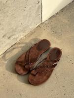 Chanclas planas, zapatos para mujer, ropa de verano, nuevo diseño de nicho casual, playa, vacaciones, sandalias con punta abierta. - details 43