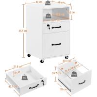 Cajonera de Escritorio Móvil con 2 Cajones Organizador de Archivos A4 Seguro y Llave - details 11