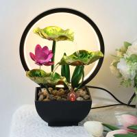 Fuente de mesa con luces LED circulares, adornos de agua, artesanía de fortuna de meditación para el hogar y la Oficina - details 0