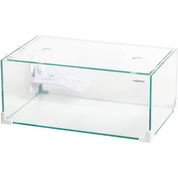AQPET Tortuguera de Cristal con Tapa e Isla para Tortugas de Agua Tortuga, 40, 40 x 24 x 17 cm, 16 litros. - 1