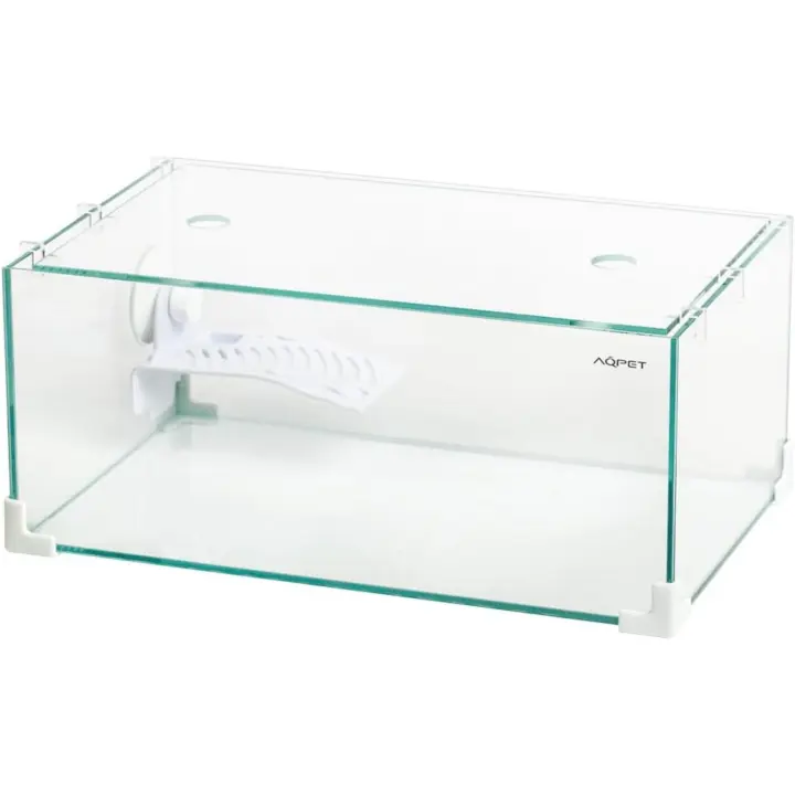 AQPET Tortuguera de Cristal con Tapa e Isla para Tortugas de Agua Tortuga, 40, 40 x 24 x 17 cm, 16 litros. - 1