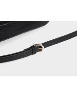 Bolso de mensajero de un hombro, nuevo bolso de axila para mujer, bolso de cuero suave blanco y negro. - details 19
