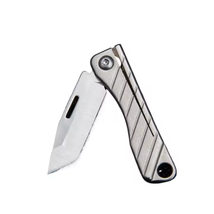 Mini cuchillo plegable TC4 de aleación de titanio Portátil, cuchillo colgante, desembalaje express, cuchillo de bolsillo, herramienta EDC para regalo - 1