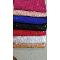 Chaqueta de manga larga con cuello redondo y lentejuelas para mujer, abrigo corto elegante de Color liso para primavera y otoño - details 1