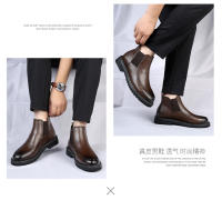 Botas Chelsea de cuero de vaca de gama alta botas de otoño e invierno de cuero genuino botas cortas británicas puntiagudas - details 2